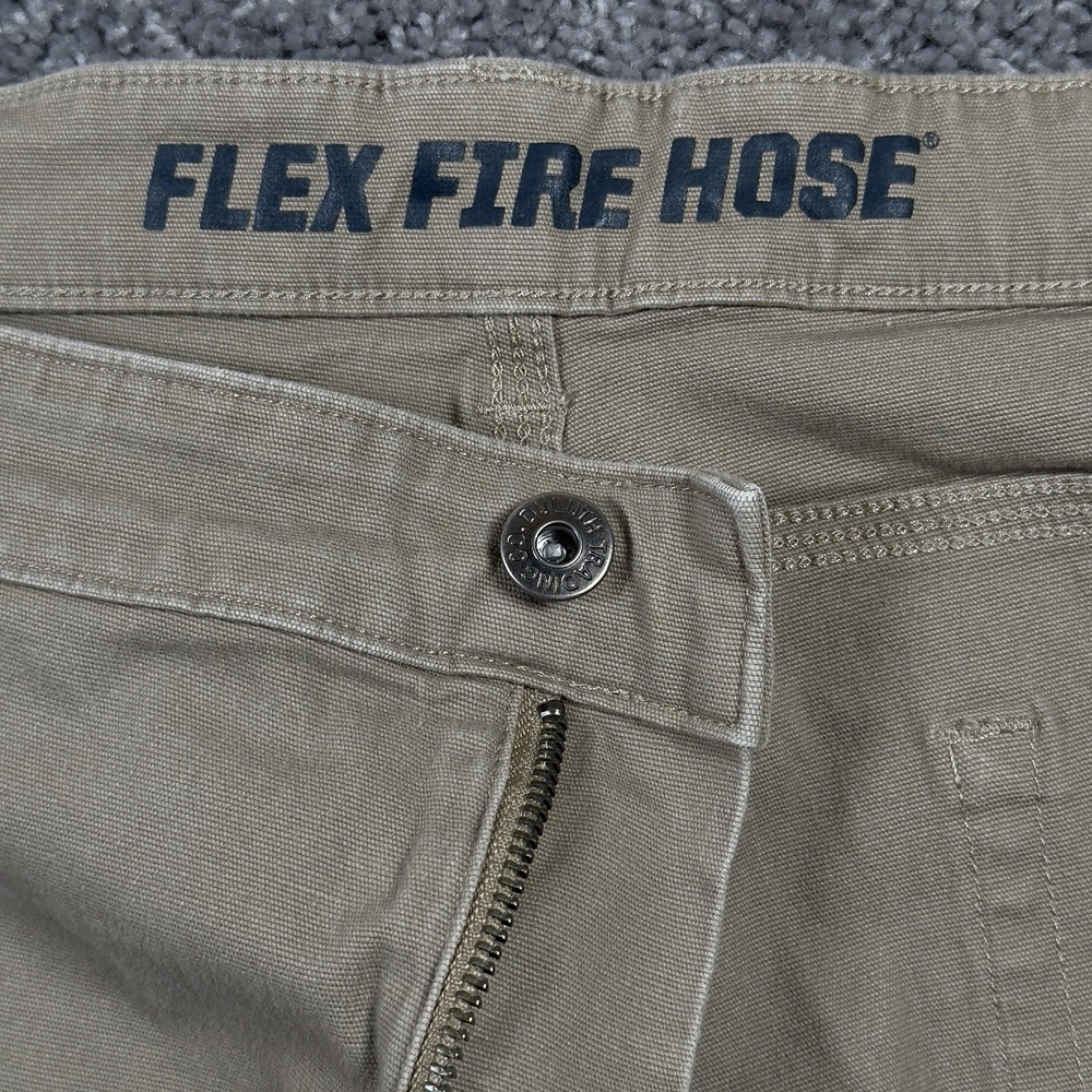 Duluth Trading Co Pants Mens 45x31 Flex Fire Hose Relaxed Fit Work Tan - Picture 3 of 10